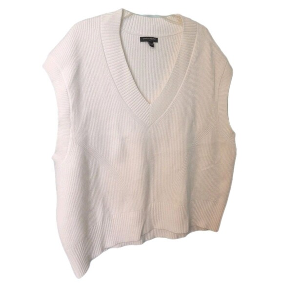 Banana Republic Sweater Vest Womens XL XXL Oversized Thick Cozy VNeck Ribbed - Picture 3 of 5